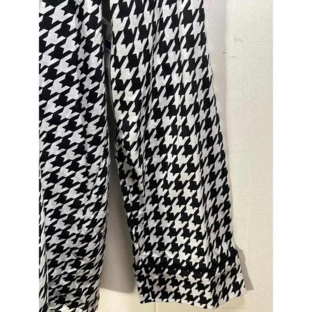 Kim Rogers Womens XL Intimates Houndstooth‎ Pajama Top Black White